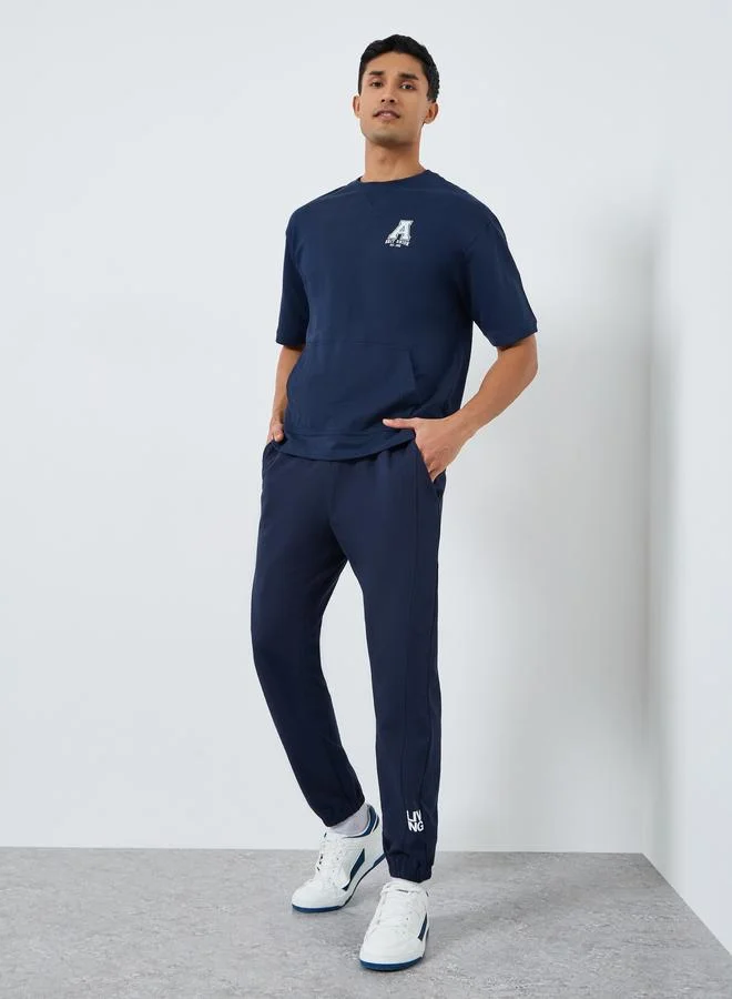Men Navy Blue Slim Fit Joggers